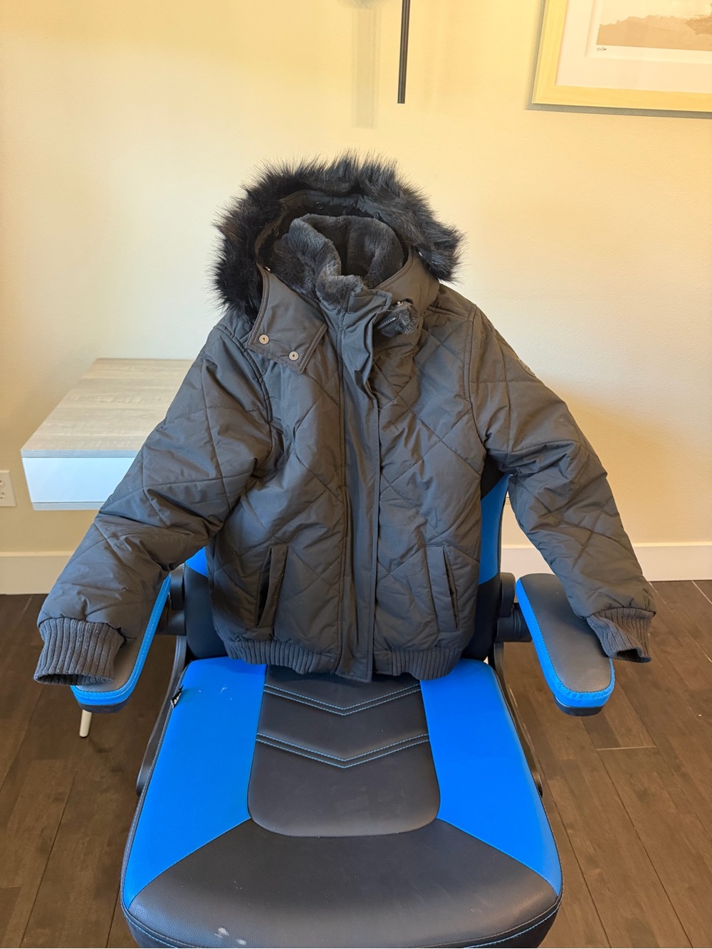 abercrombie kids Plush Gray Hooded Jacket